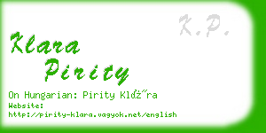 klara pirity business card